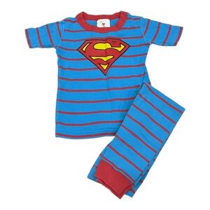 Hanna Andersson Blue Red Superman Super Hero Cotton Pajamas Kids Size 100 4